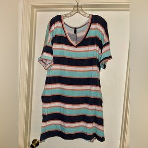 Striped V-Neck Dress